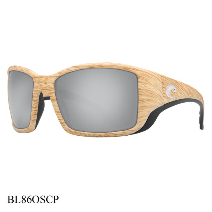 Costa Del Mar Blackfin Sunglasses Ashwood Frame Silver Lenses