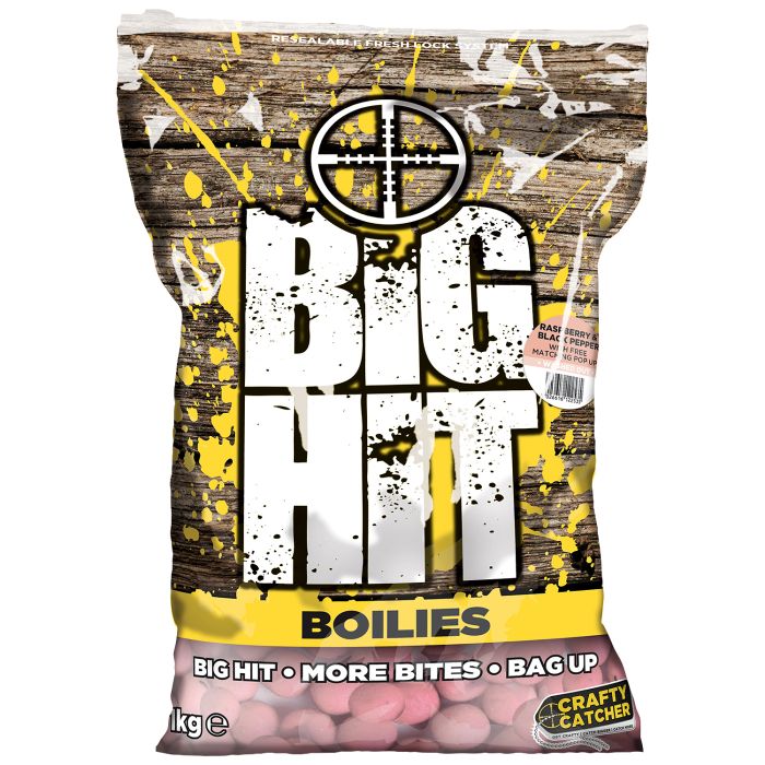 Crafty Catcher Big Hit Boilies 1kg Raspberry & Black Pepper