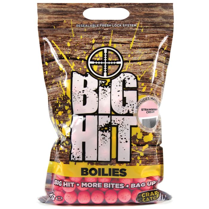 Crafty Catcher Big Hit Boilies 2kg Strawberry Cream