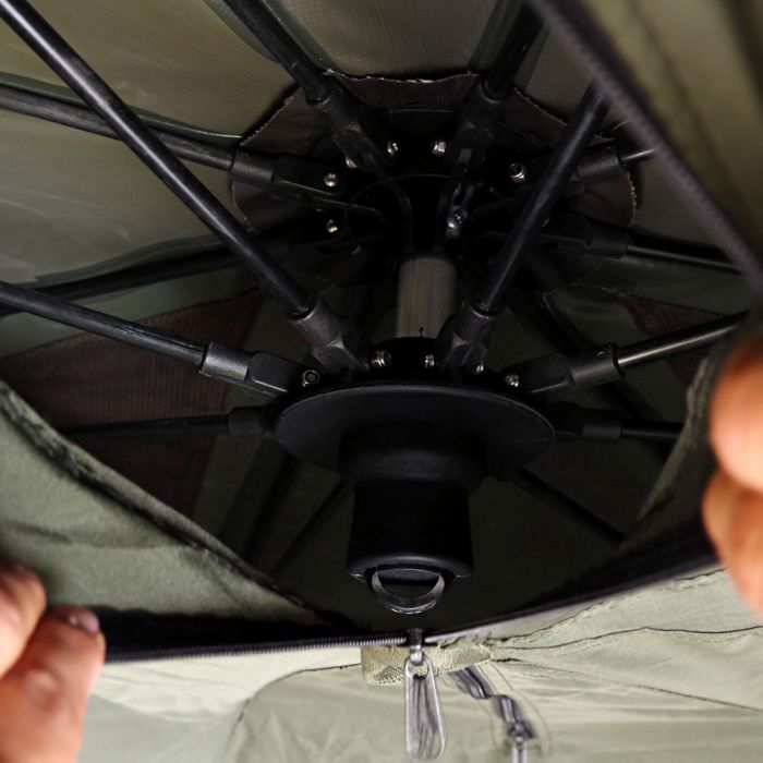 Fox Ultra 60 Khaki Brolly System Close Up Looking Inside