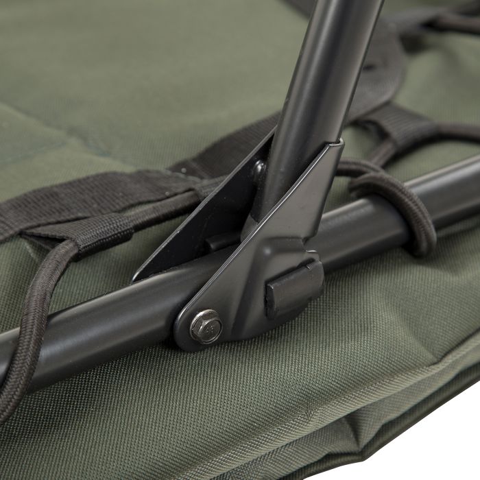 Close up of the side aspect of the JRC Defender Levelbed Wide Bedchair