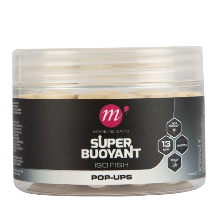 Mainline ISO Fish Super Buoyant Pop Ups White Mainline ISO Fish Super Buoyant Pop Ups White