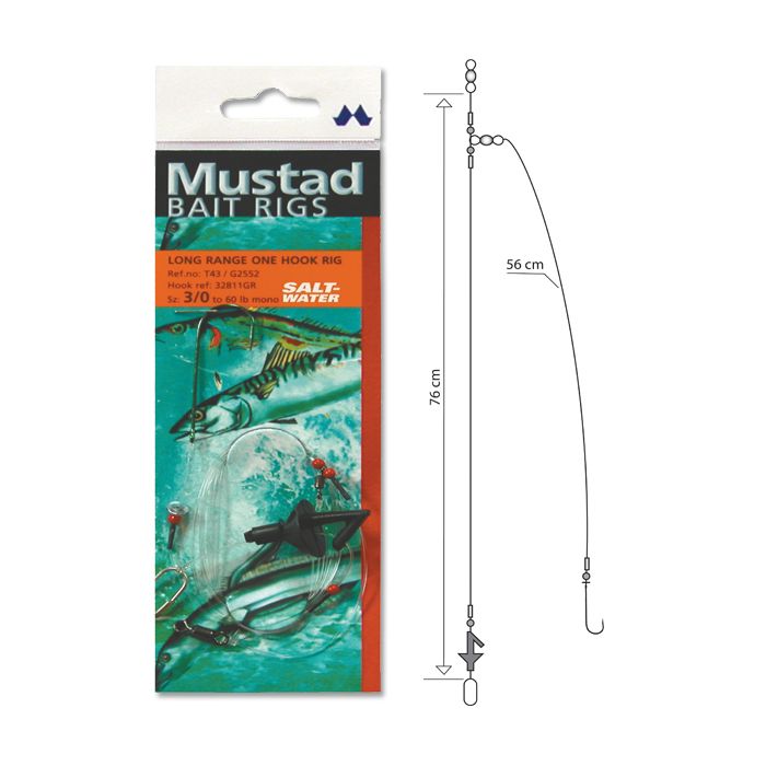 Mustad Long Range 1 Hook Rig