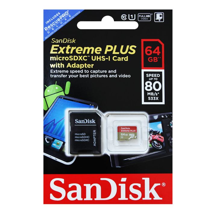 SanDisk Micro SD Card 64GB Extreme Plus