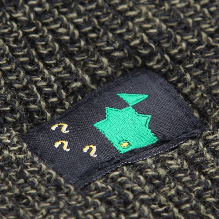 Thinking Anglers Moss Green Beanie Close Up