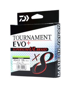 Daiwa Tournament EVO+ X8 Super Slim UL Gevlochten Lijn 135m Chartreuse